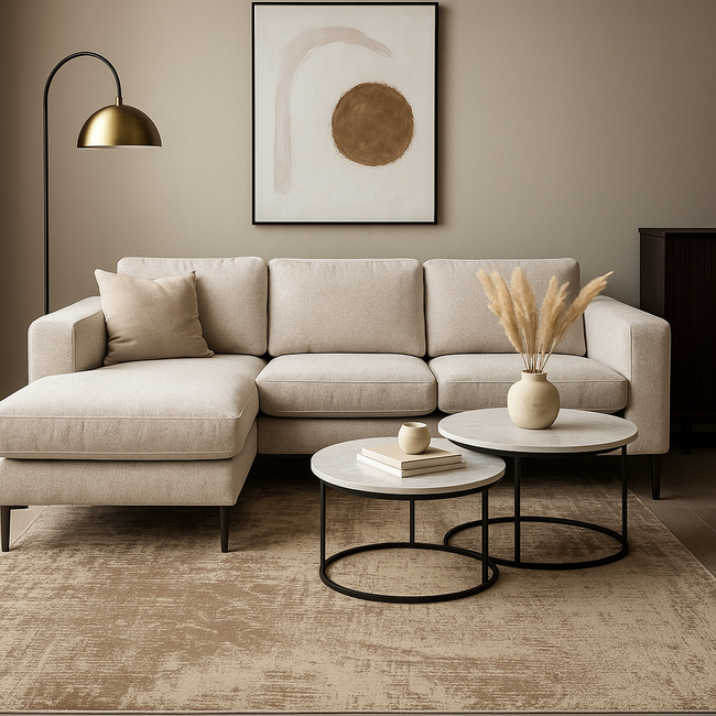 Dutch Lifestyle - Lux 2 Beige/grijs- Viscose/Katoen - Vloerkleed - Beige/Grijs