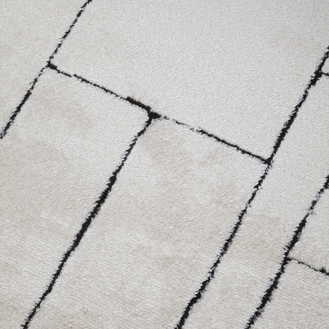 Dutch Lifestyle - Tribe B - PES - Vloerkleed - Zwart-wit