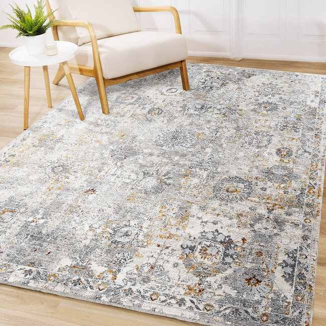 Dutch Lifestyle - Wellington C creme/zilver - PES/Katoen - Vloerkleed - Multicolor