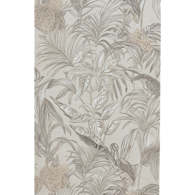 Dutch Wallcoverings Embellish bird of paradise grey - vliesbehang - 10m x 53cm - DE120011