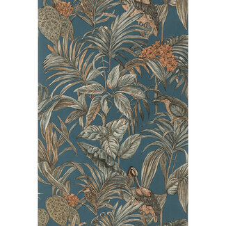 Dutch Wallcoverings Vliesbehang - Wallstitch bird of paradise blue - DE120016 Dutch Wallcoverings Vliesbehang - Wallstitch bird of paradise blue - DE120016