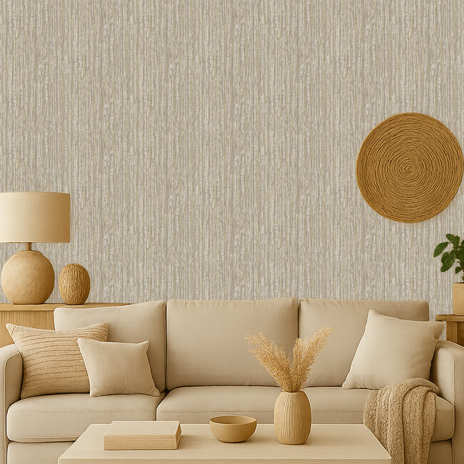 Dutch Wallcoverings Embellish silk texture taupe - vliesbehang - 10m x 53cm - DE120083