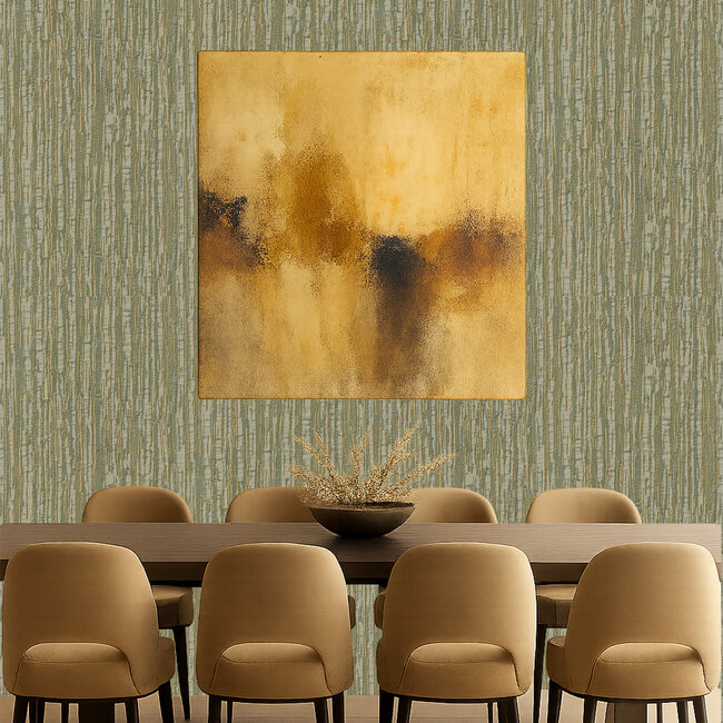 Dutch Wallcoverings Embellish silk texture green - vliesbehang - 10m x 53cm - DE120085