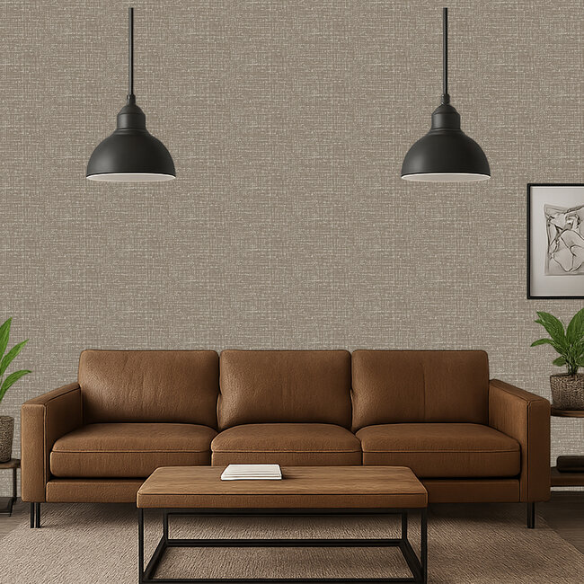 Dutch Wallcoverings Embellish fabric texture bronze - vliesbehang - 10m x 53cm - DE120104