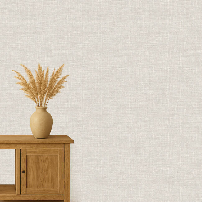 Dutch Wallcoverings Embellish thread effect cream - vliesbehang - 10m x 53cm - DE120112