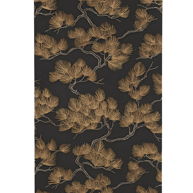 Dutch Wallcoverings Wall Fabric pine tree black - vliesbehang - 10mx53cm - WF121015