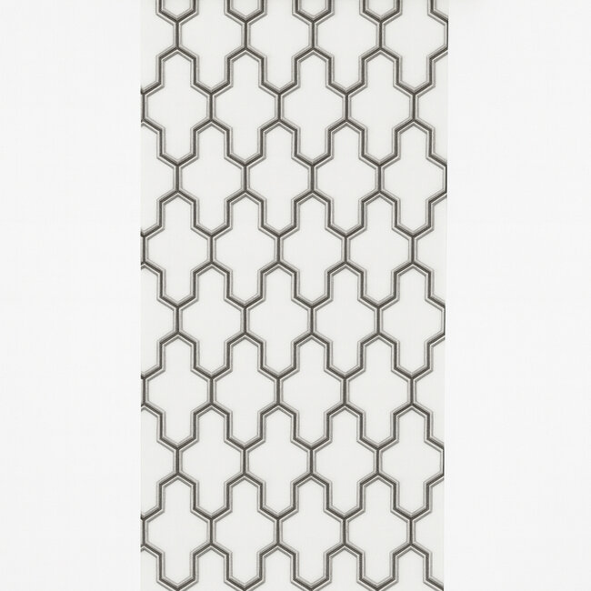Dutch Wallcoverings Wall Fabric geometric white/black - vliesbehang - 10mx53cm - WF121024