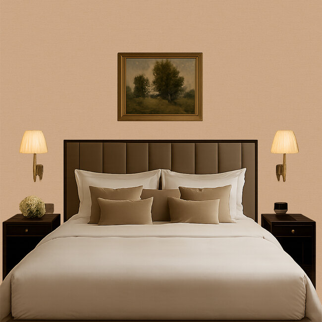 Dutch Wallcoverings Wall Fabric linen brown - vliesbehang - 10mx53cm - WF121060