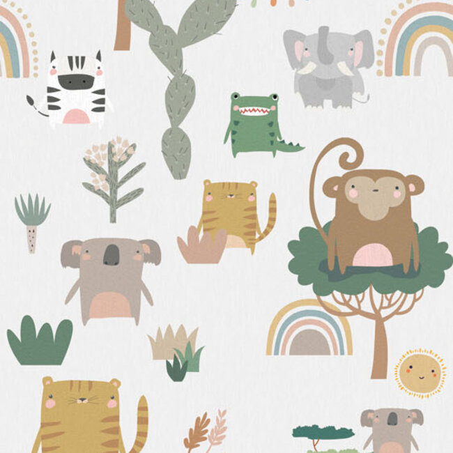 Dutch Wallcoverings Vliesbehang - Sofie & Junar - Jungle Party - INK7657  - 200x280cm