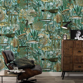 Dutch Wallcoverings Vliesbehang - Kek Amsterdam - Underwater Jungle - WP-688 - 194,8cm x 280cm Dutch Wallcoverings Vliesbehang - Kek Amsterdam - Underwater Jungle - WP-688 - 194,8cm x 280cm