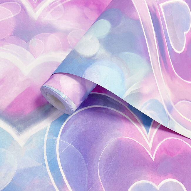 Dutch Wallcoverings Dutch Wallcoverings - Adventure Awaits - Neon Hearts Pink/Blue - Pink/Blue - 13785