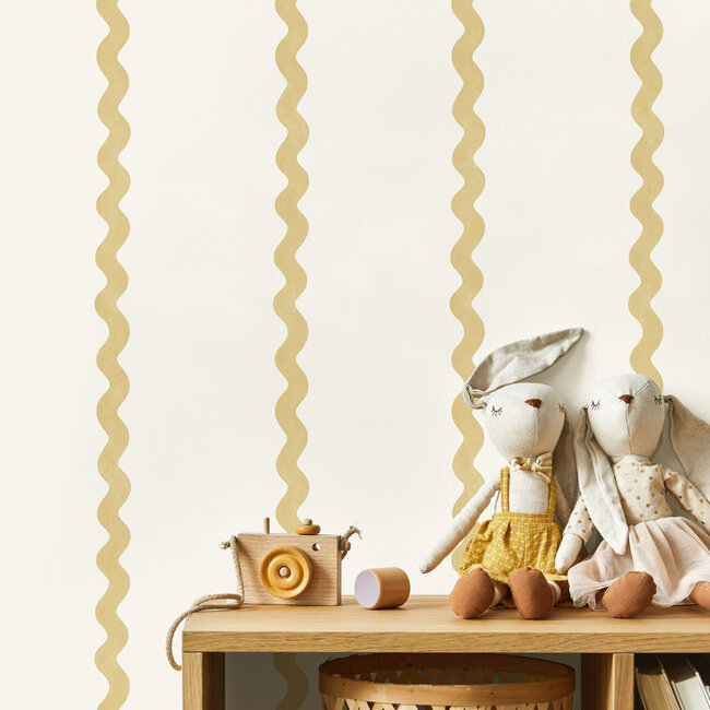 Dutch Wallcoverings Dutch Wallcoverings - Adventure Awaits - Do The Wiggle Stripe Ochre - Ochre - 13980