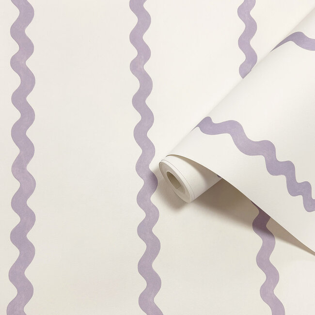 Dutch Wallcoverings Dutch Wallcoverings - Adventure Awaits - Do The Wiggle Stripe Lilac - Lilac - 13981