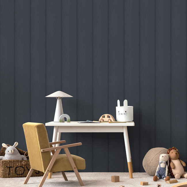 Dutch Wallcoverings Dutch Wallcoverings - Adventure Awaits - Tongue & Groove Navy - Navy - 13993