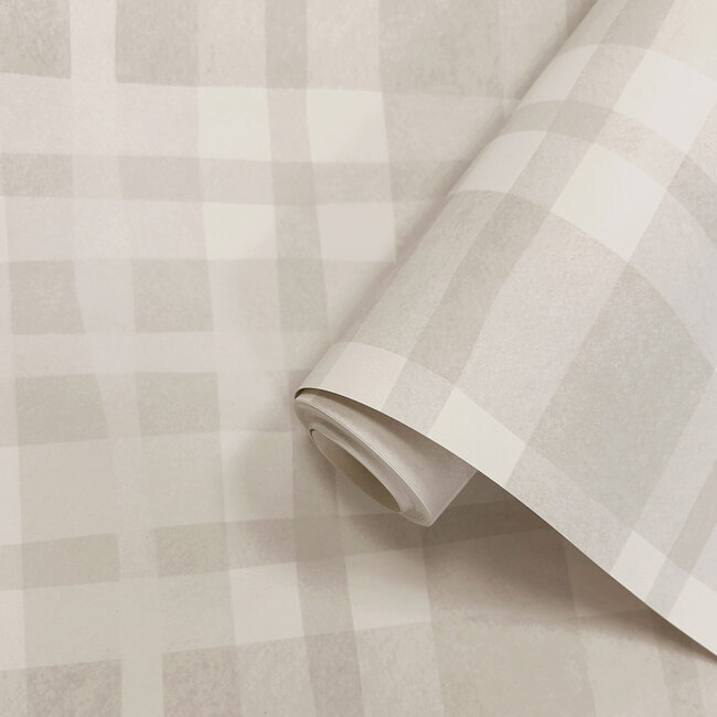 Dutch Wallcoverings Dutch Wallcoverings - Adventure Awaits - Ivy Plaid Warm Grey - Grey - 14002