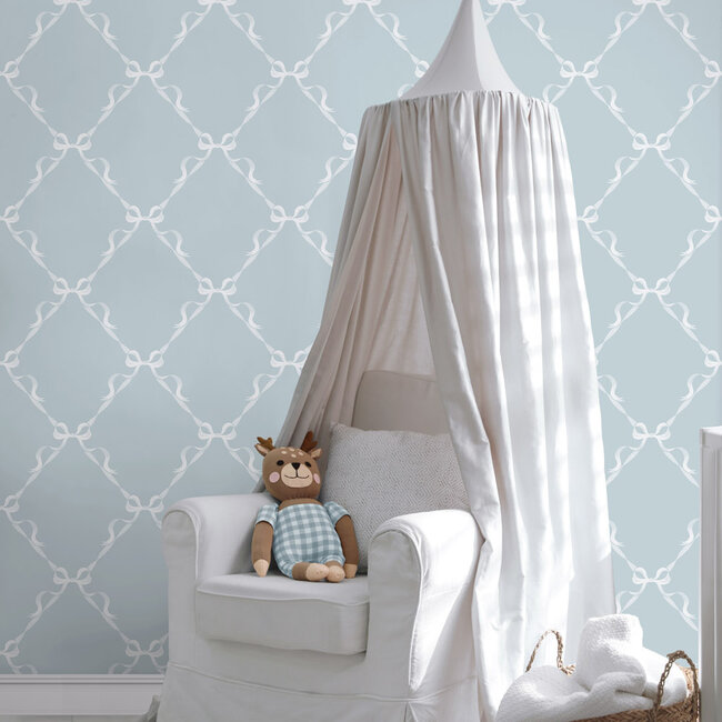 Dutch Wallcoverings Dutch Wallcoverings - Adventure Awaits - Tied With a Bow Sky Blue - Blue - 14030