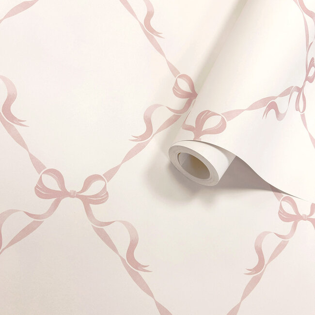 Dutch Wallcoverings Dutch Wallcoverings - Adventure Awaits - Tied With a Bow Cream/Pink - Cream/Pink - 14032