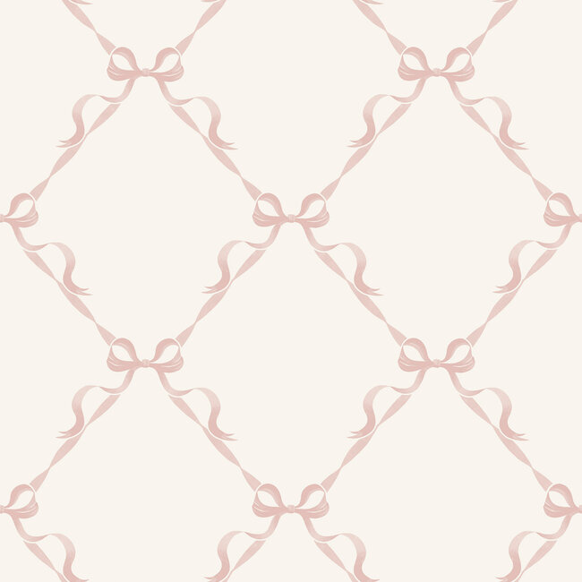 Dutch Wallcoverings Dutch Wallcoverings - Adventure Awaits - Tied With a Bow Cream/Pink - Cream/Pink - 14032