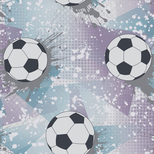 Dutch Wallcoverings Dutch Wallcoverings - Adventure Awaits - Football Frenzy Lilac/Silver - Lilac/Silver - 14091