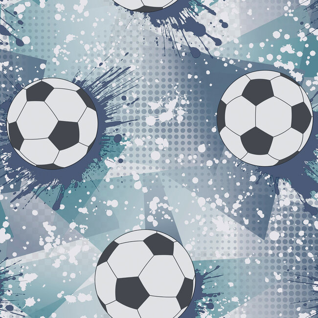 Dutch Wallcoverings Dutch Wallcoverings - Adventure Awaits - Football Frenzy Navy/Teal - Navy/Teal - 14093