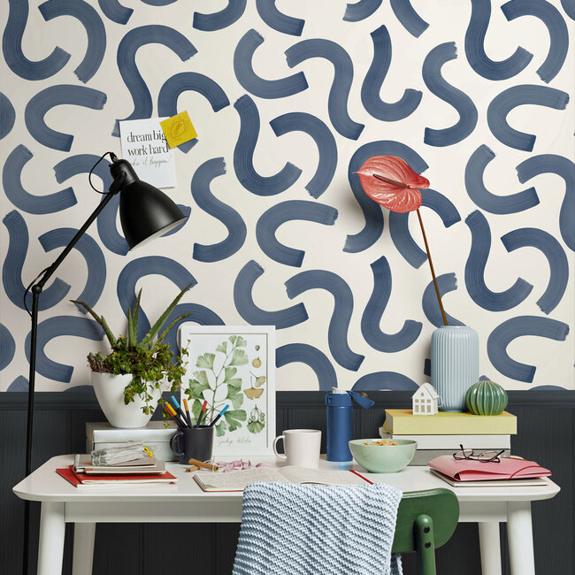Dutch Wallcoverings Dutch Wallcoverings - Adventure Awaits - Curly Confetti Navy - Navy - 14112