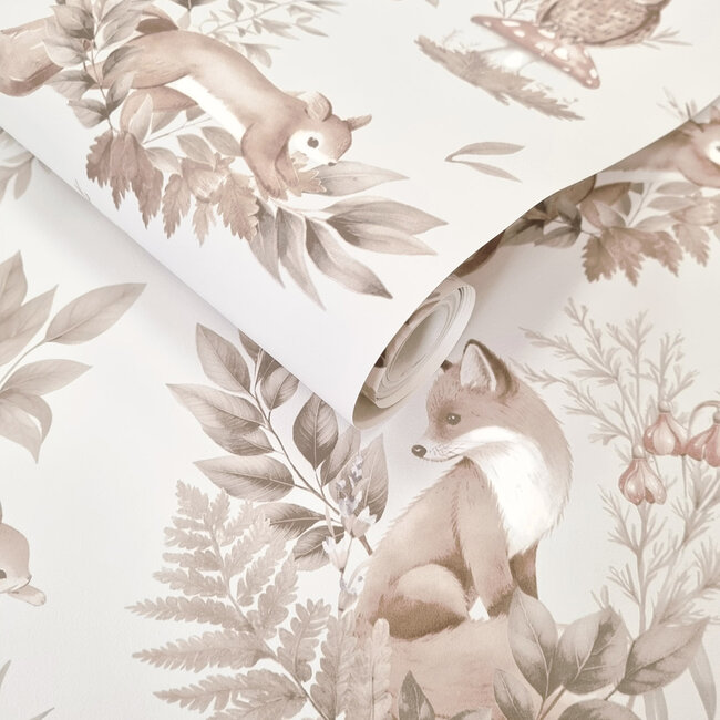 Dutch Wallcoverings Dutch Wallcoverings - Adventure Awaits - Forest Friends Neutral - Neutral - 14122