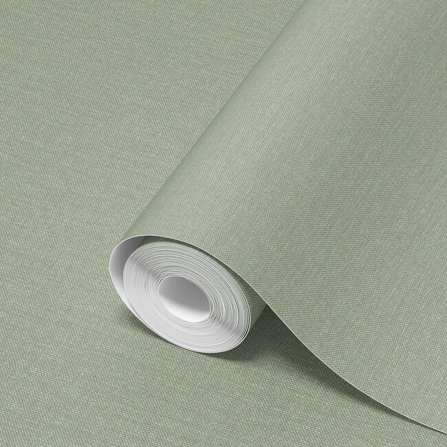 Dutch Wallcoverings Dutch Wallcoverings - Linen & Textures - uni groen - Vliesbehang - 10m x 53cm - LT10007