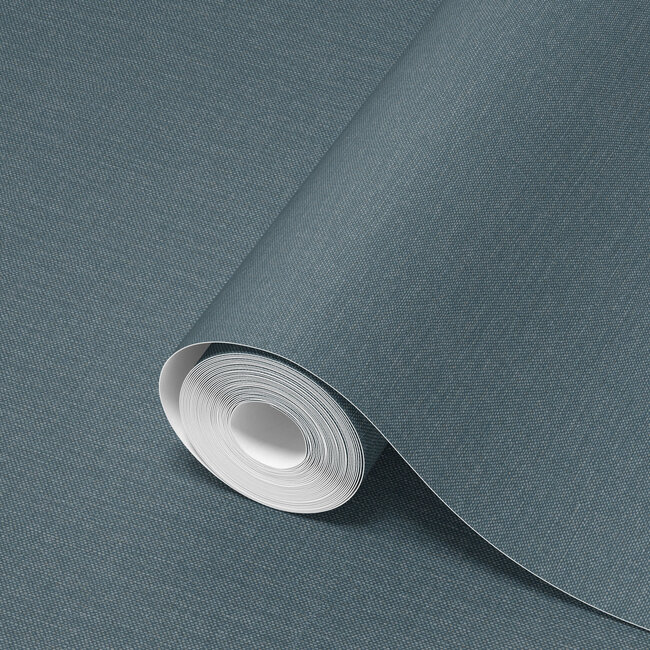 Dutch Wallcoverings Dutch Wallcoverings - Linen & Textures - uni blauw - Vliesbehang - 10m x 53cm - LT10014