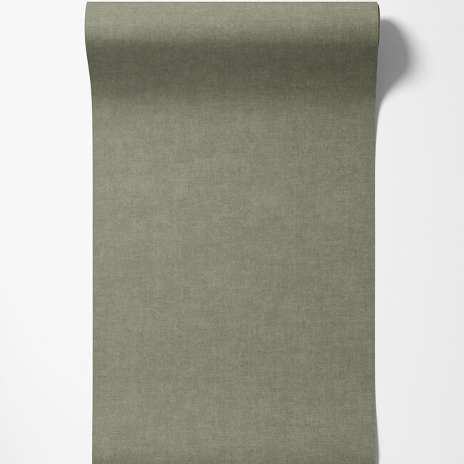 Dutch Wallcoverings Dutch Wallcoverings - Linen & Textures - uni green - Vliesbehang - 10m x 53cm - TT10011