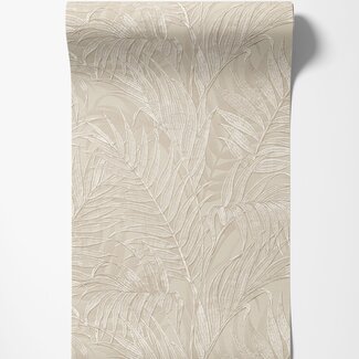 Dutch Wallcoverings Vliesbehang - Grace Tropical palm leaf beige - GR322102 Dutch Wallcoverings Vliesbehang - Grace Tropical palm leaf beige - GR322102
