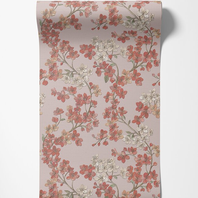 Dutch Wallcoverings Duch Wallcoverings - Grace Cherry blossom blush - vliesbehang - 10m x 53cm - GR322204