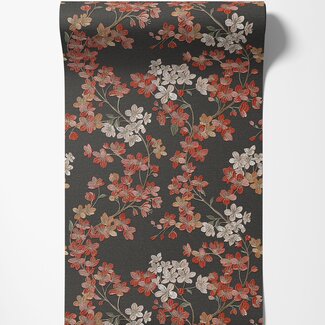 Dutch Wallcoverings Vliesbehang - Grace Cherry blossom black/red - GR322207