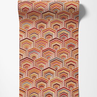 Dutch Wallcoverings Vliesbehang - Wallstitch fan design red - DE120045 Dutch Wallcoverings Vliesbehang - Wallstitch fan design red - DE120045