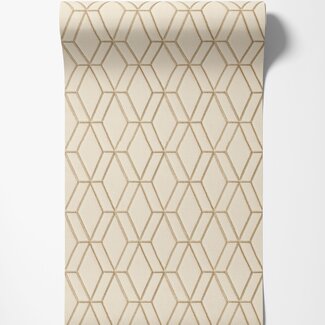 Dutch Wallcoverings Vliesbehang - Wallstitch hexagonal beige - DE120063 Dutch Wallcoverings Vliesbehang - Wallstitch hexagonal beige - DE120063