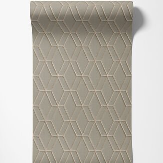 Dutch Wallcoverings Vliesbehang - Wallstitch hexagonal grey - DE120064 Dutch Wallcoverings Vliesbehang - Wallstitch hexagonal grey - DE120064