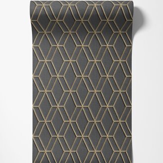 Dutch Wallcoverings Vliesbehang - Wallstitch hexagonal black - DE120066 Dutch Wallcoverings Vliesbehang - Wallstitch hexagonal black - DE120066