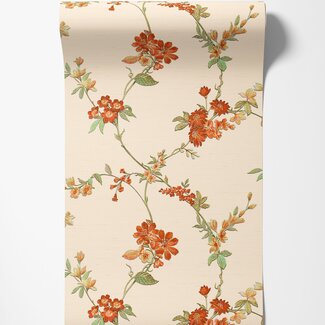 Dutch Wallcoverings Vliesbehang - Fabric Touch flower red - FT221211