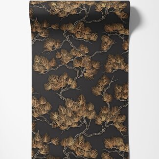 Dutch Wallcoverings Vliesbehang - Wall Fabric pine tree black - WF121015 Dutch Wallcoverings Vliesbehang - Wall Fabric pine tree black - WF121015
