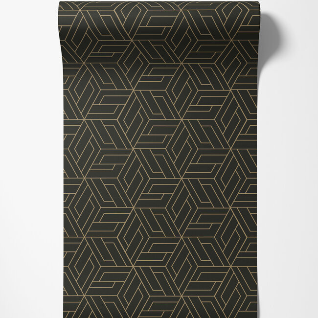Dutch Wallcoverings Dutch Wallcoverings - Omura- Cobra zwart - Vliesbehang - 10m x 53cm - A67302
