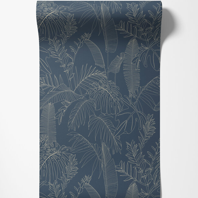 Dutch Wallcoverings Dutch Wallcoverings - Omura- Galapalos donkerblauw - Vliesbehang - 10m x 53cm - A69303
