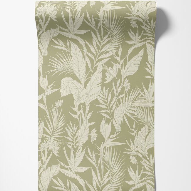 Dutch Wallcoverings Dutch Wallcoverings - Omura- Lucia Forest groen - Vliesbehang - 10m x 53cm - A71102