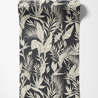 Dutch Wallcoverings Vliesbehang - Omura- Lucia Forest zwart - A71103