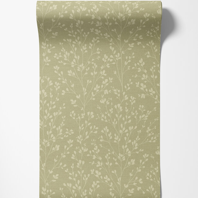 Dutch Wallcoverings Dutch Wallcoverings - Omura- Calluna groen - Vliesbehang - 10m x 53cm - A71403
