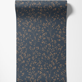 Dutch Wallcoverings Vliesbehang - Omura- Calluna donkerblauw - A71404 Dutch Wallcoverings Vliesbehang - Omura- Calluna donkerblauw - A71404