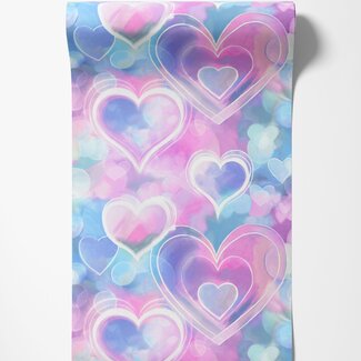 Dutch Wallcoverings Dutch Wallcoverings - Adventure Awaits - Neon Hearts Pink/Blue - Pink/Blue - 13785