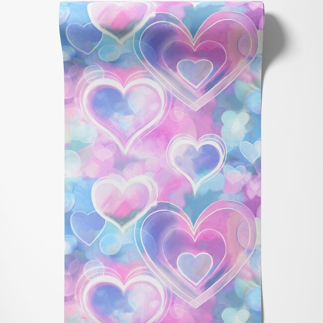 Dutch Wallcoverings Dutch Wallcoverings - Adventure Awaits - Neon Hearts Pink/Blue - Pink/Blue - 13785