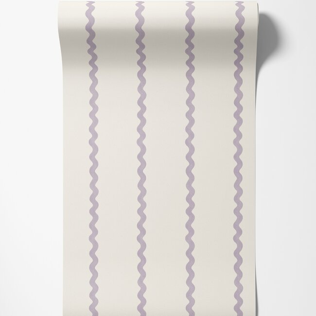 Dutch Wallcoverings Dutch Wallcoverings - Adventure Awaits - Do The Wiggle Stripe Lilac - Lilac - 13981