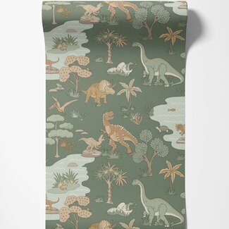 Dutch Wallcoverings Dutch Wallcoverings - Adventure Awaits - Dino Zoo Green - Green - 14010 Dutch Wallcoverings Dutch Wallcoverings - Adventure Awaits - Dino Zoo Green - Green - 14010