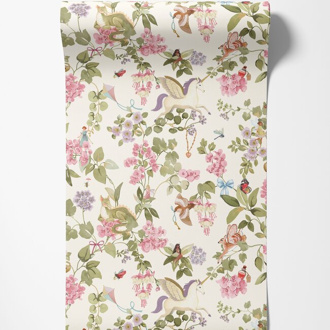 Dutch Wallcoverings Dutch Wallcoverings - Adventure Awaits - Away with the Fairies Cream/Multi - Cream/Multi - 14020