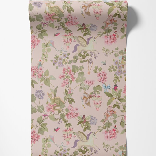 Dutch Wallcoverings Dutch Wallcoverings - Adventure Awaits - Away with the Fairies Pink - Pink - 14021